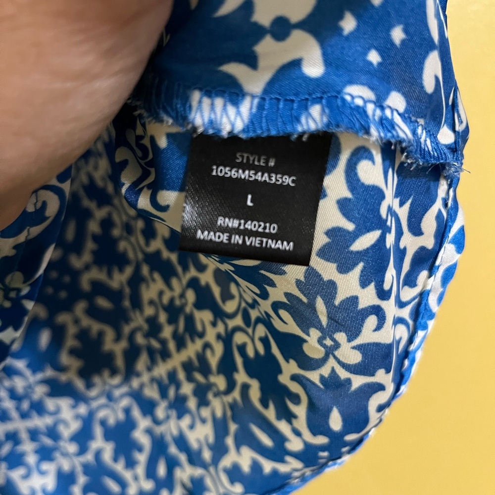 C&C California Blue and White Geometric Tile-Print Tunic - Picture 6 of 7